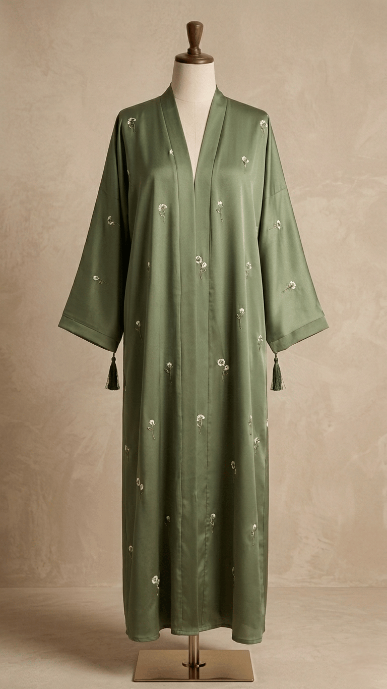 Sprinkles  embroidery open front abaya