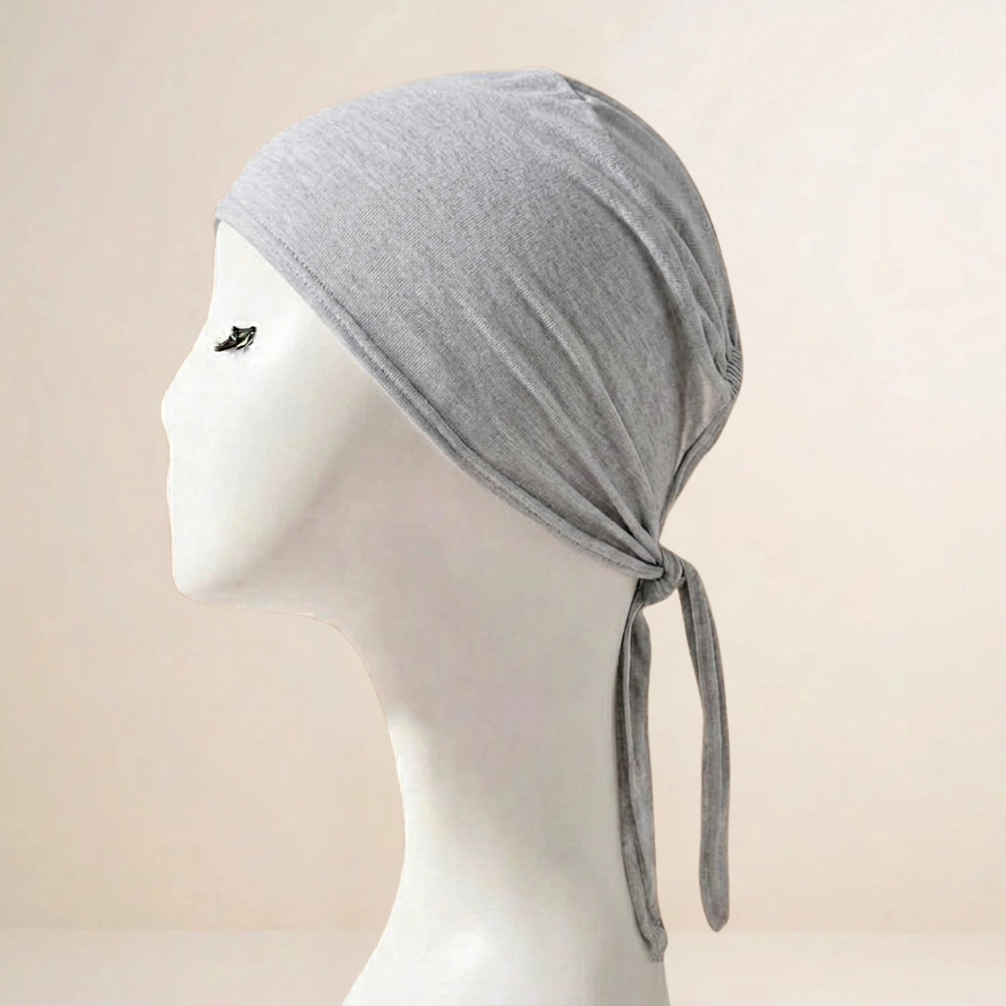 Dark grey Tieback hijab cap