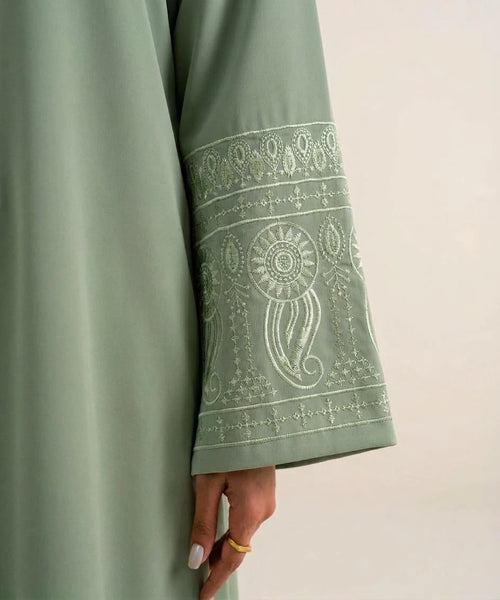 Amala embroidered open front abaya