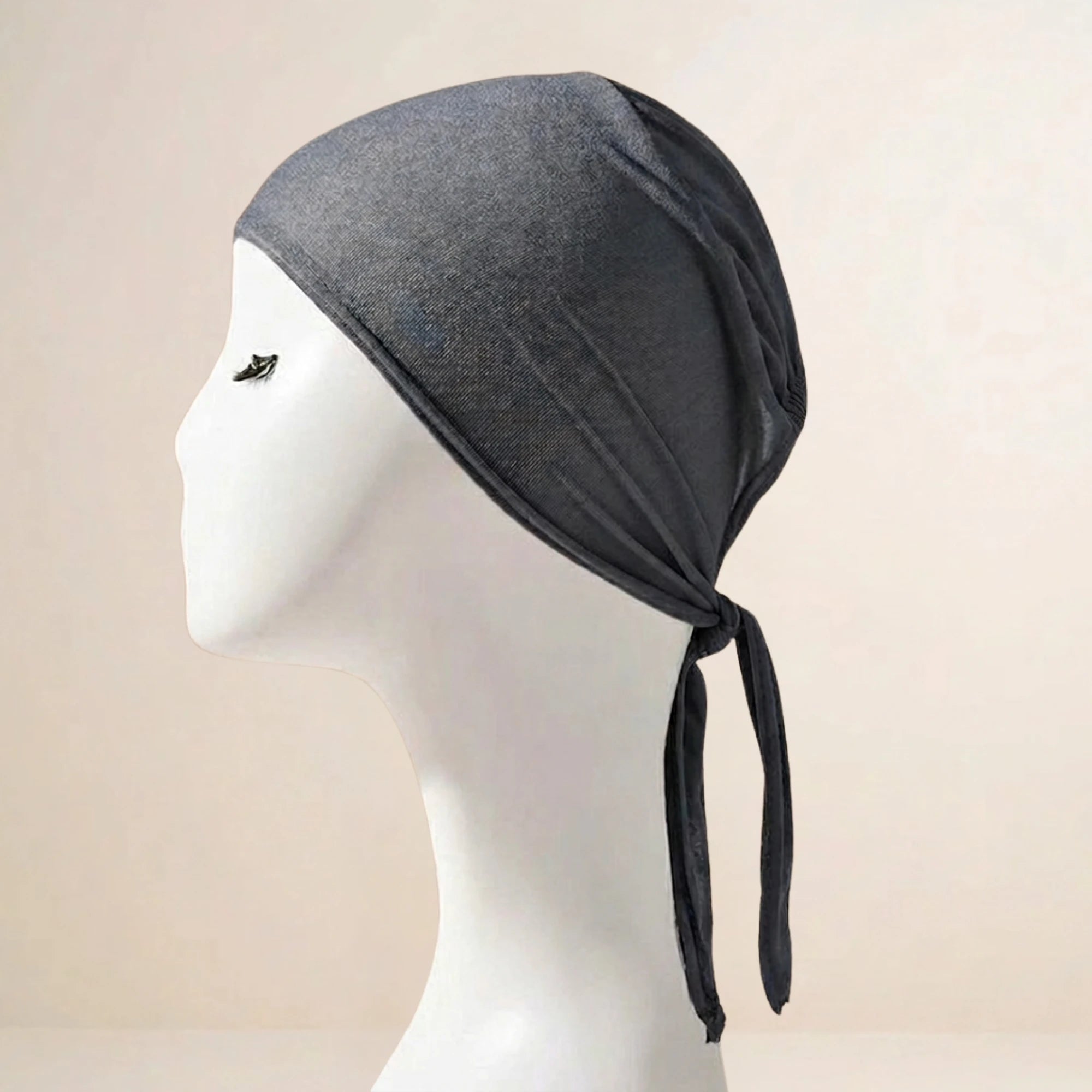 Dark grey Tieback hijab cap