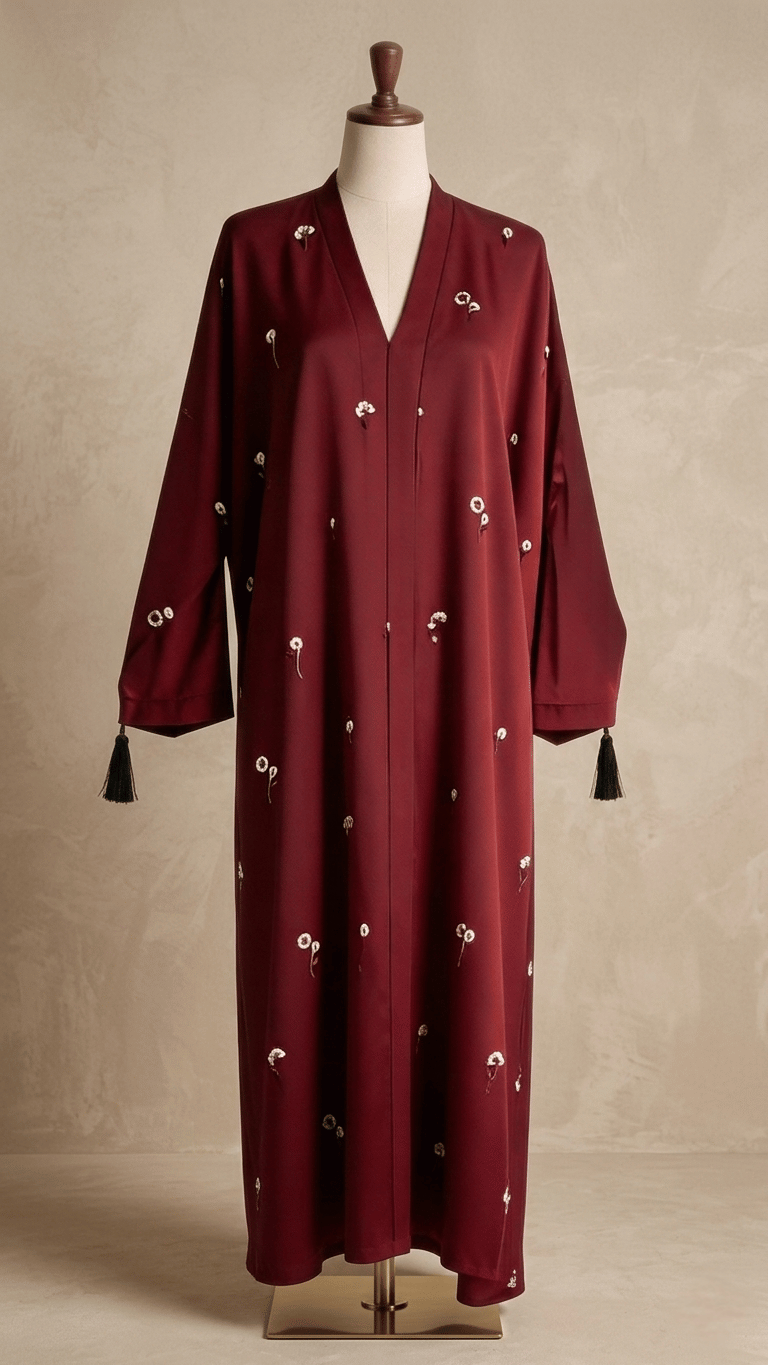 Sprinkles  embroidery open front abaya