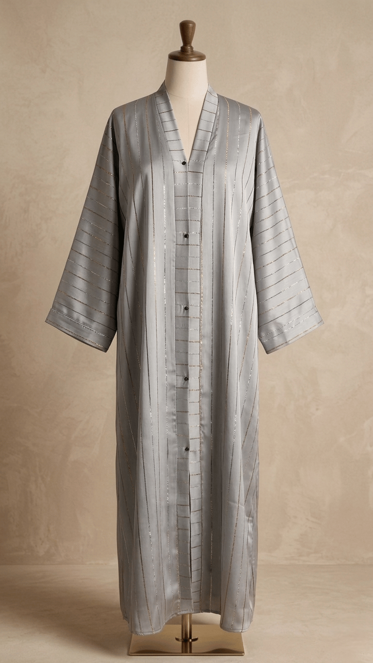 Zari Line خط زري open front abaya