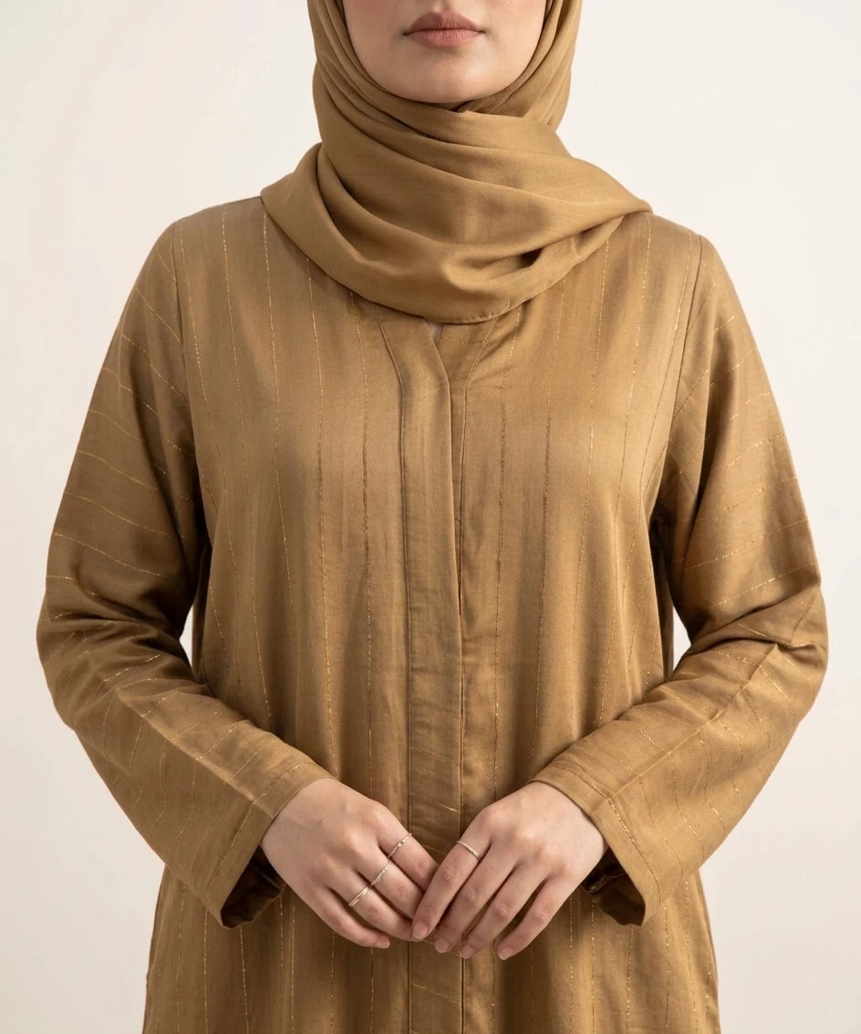 Zari Line open front abaya