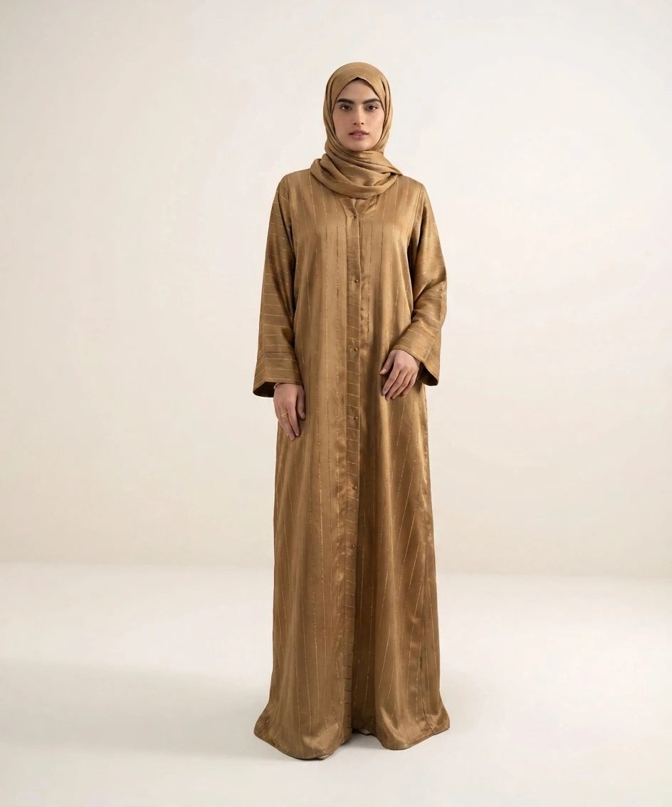Zari Line open front abaya