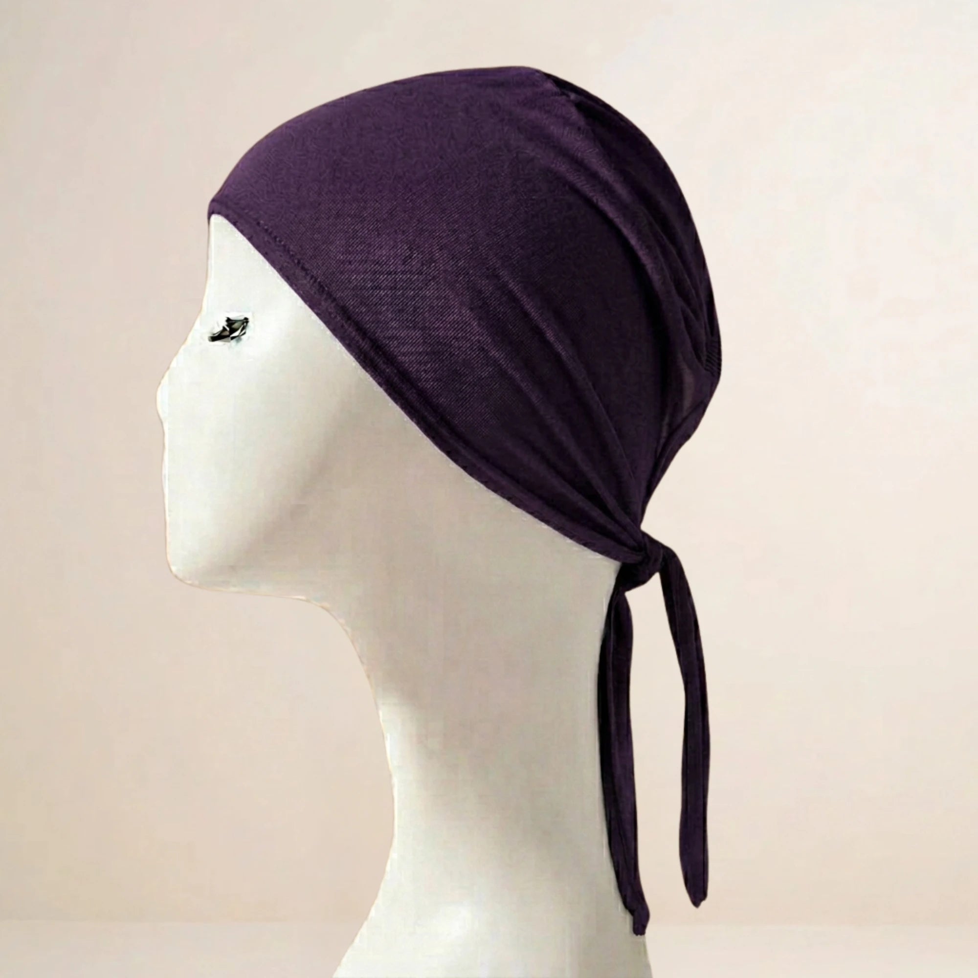 Dark grey Tieback hijab cap