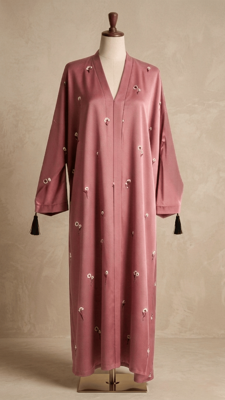 Sprinkles  embroidery open front abaya