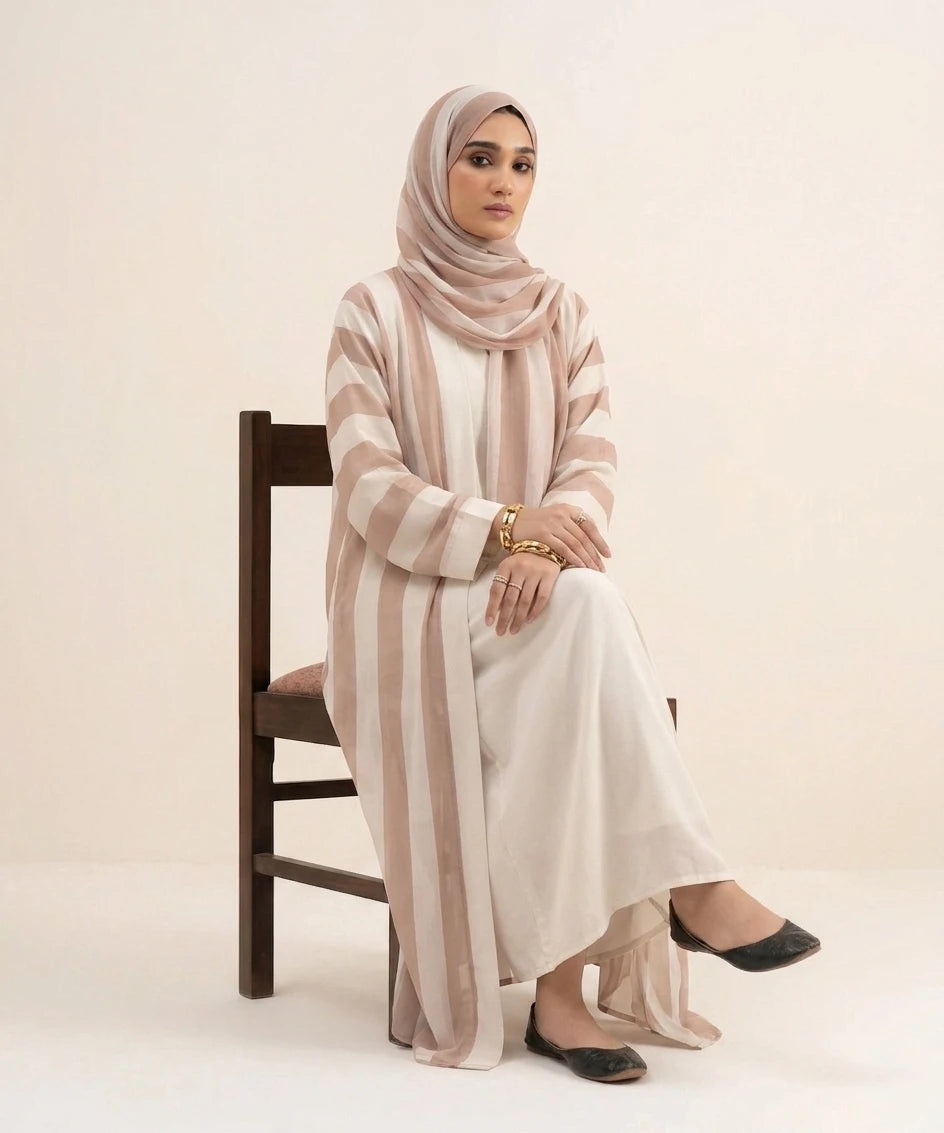 Elanor 03 peice double upper abaya .