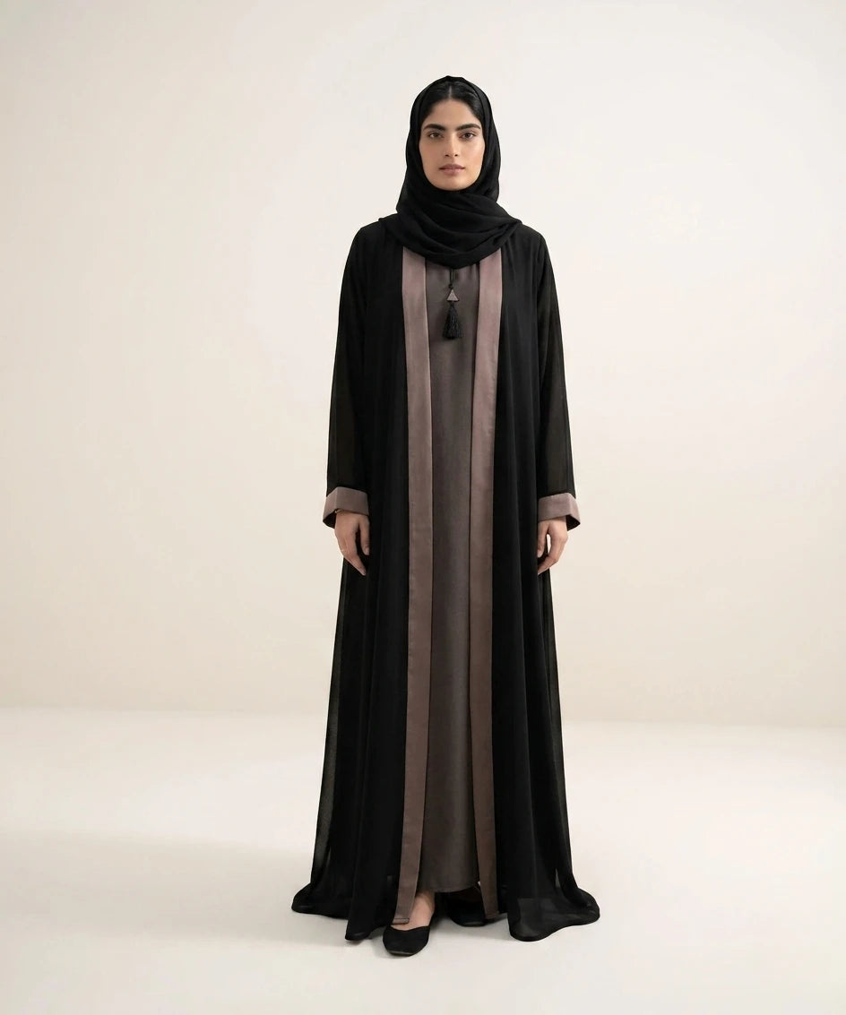 Layers  02 piece double upper abaya