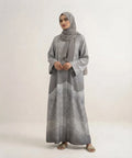 Mirage printed open front abaya