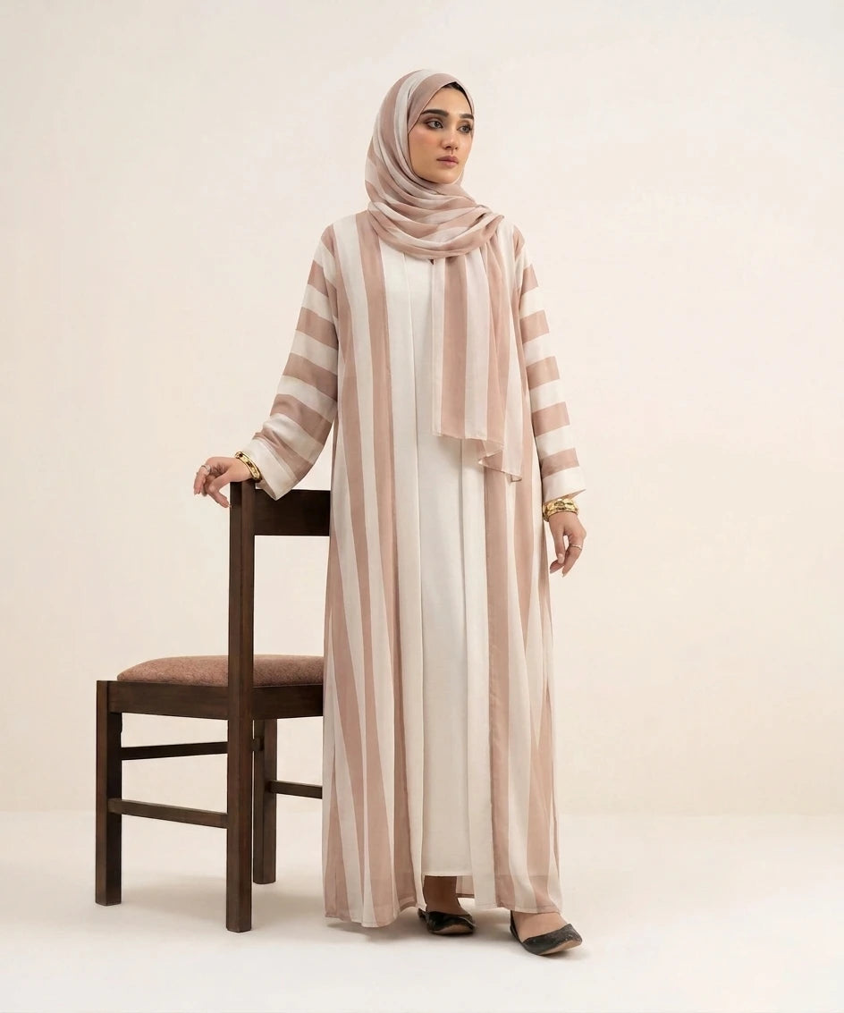 Elanor 03 peice double upper abaya .