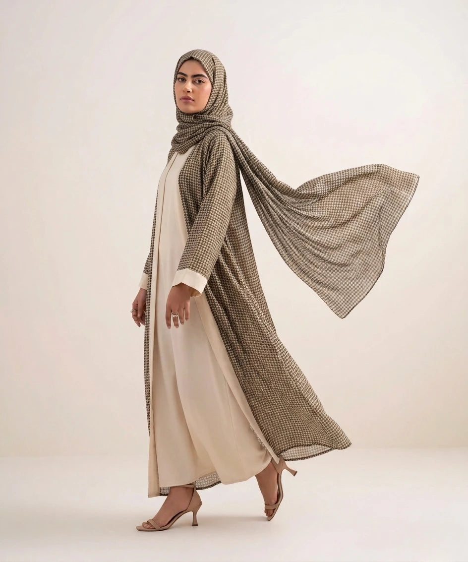 Harmony 03 piece double upper abaya .