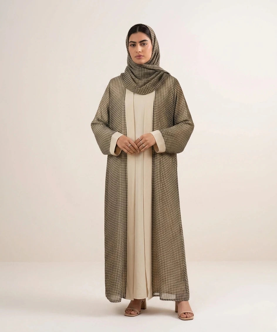 Harmony 03 piece double upper abaya .