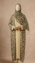 Pista 03 piece double upper abaya .