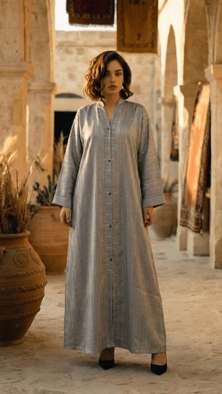 Zari Line open front abaya