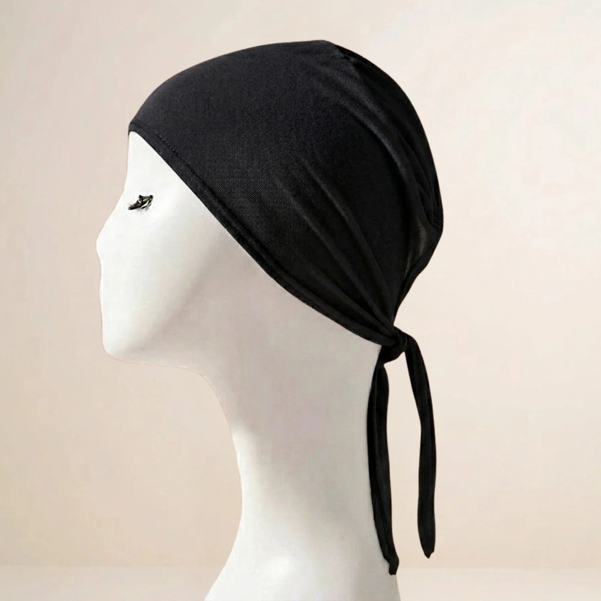 Dark grey Tieback hijab cap