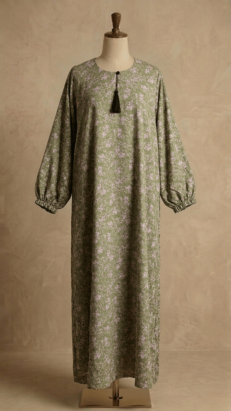 Mist printed abaya