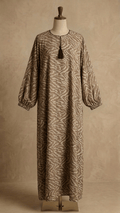 Swirl printed abaya