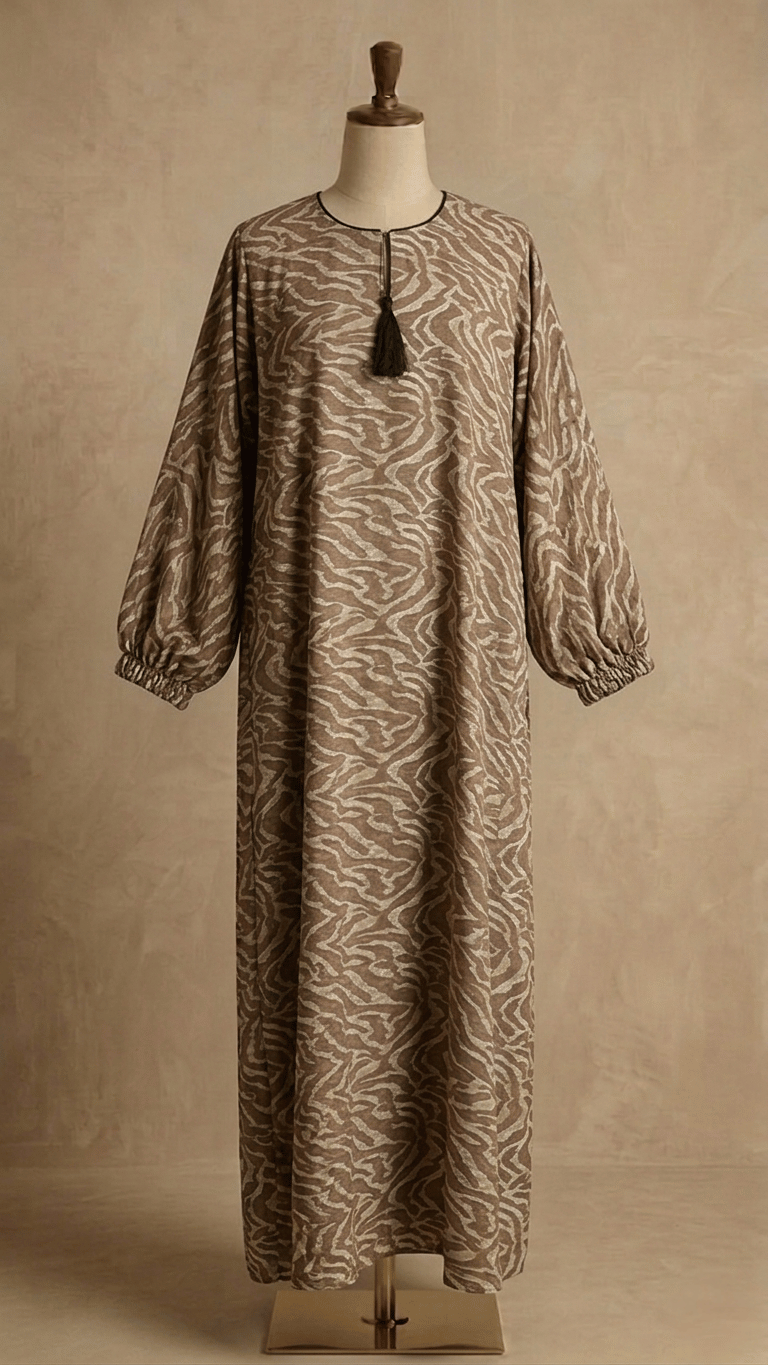Swirl printed abaya