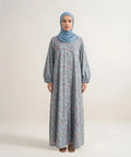 Blush printed abaya .
