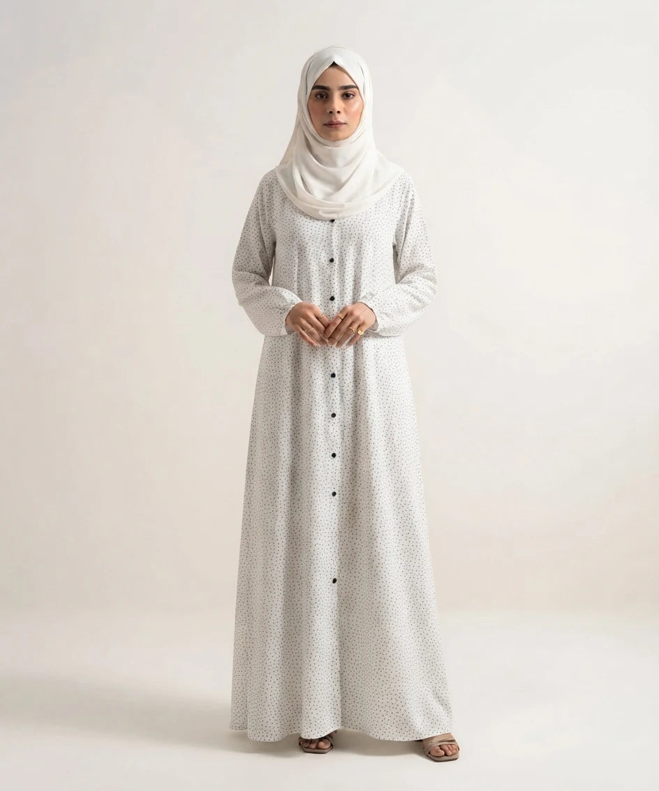Polka printed abaya .