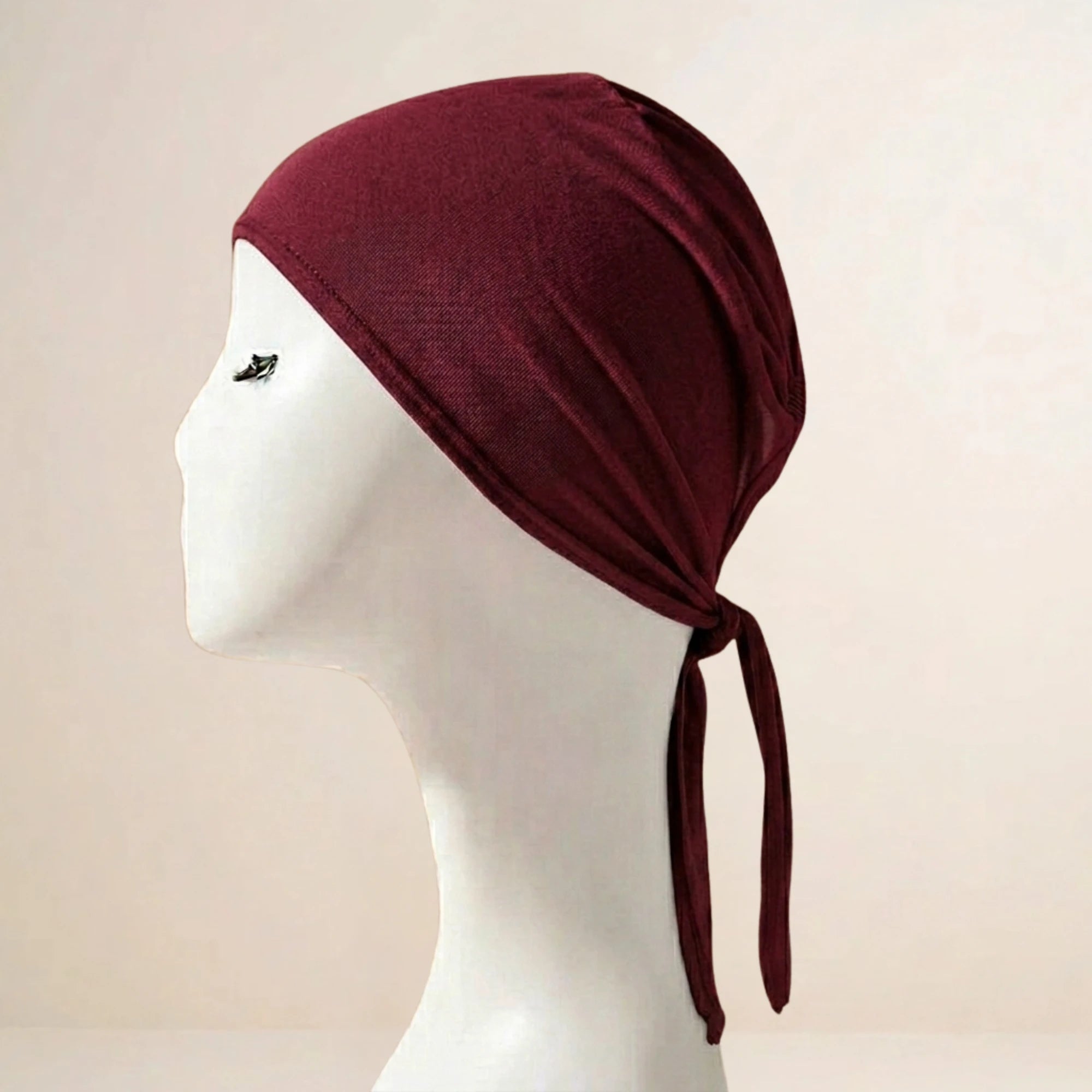 Dark grey Tieback hijab cap