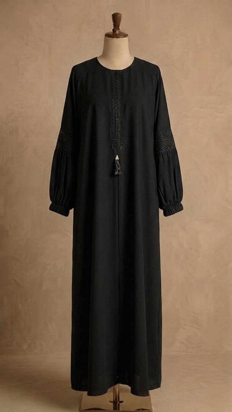 Laceflow stone embroidery abaya