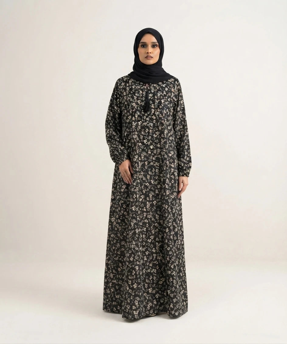 Nightbloom printed abaya