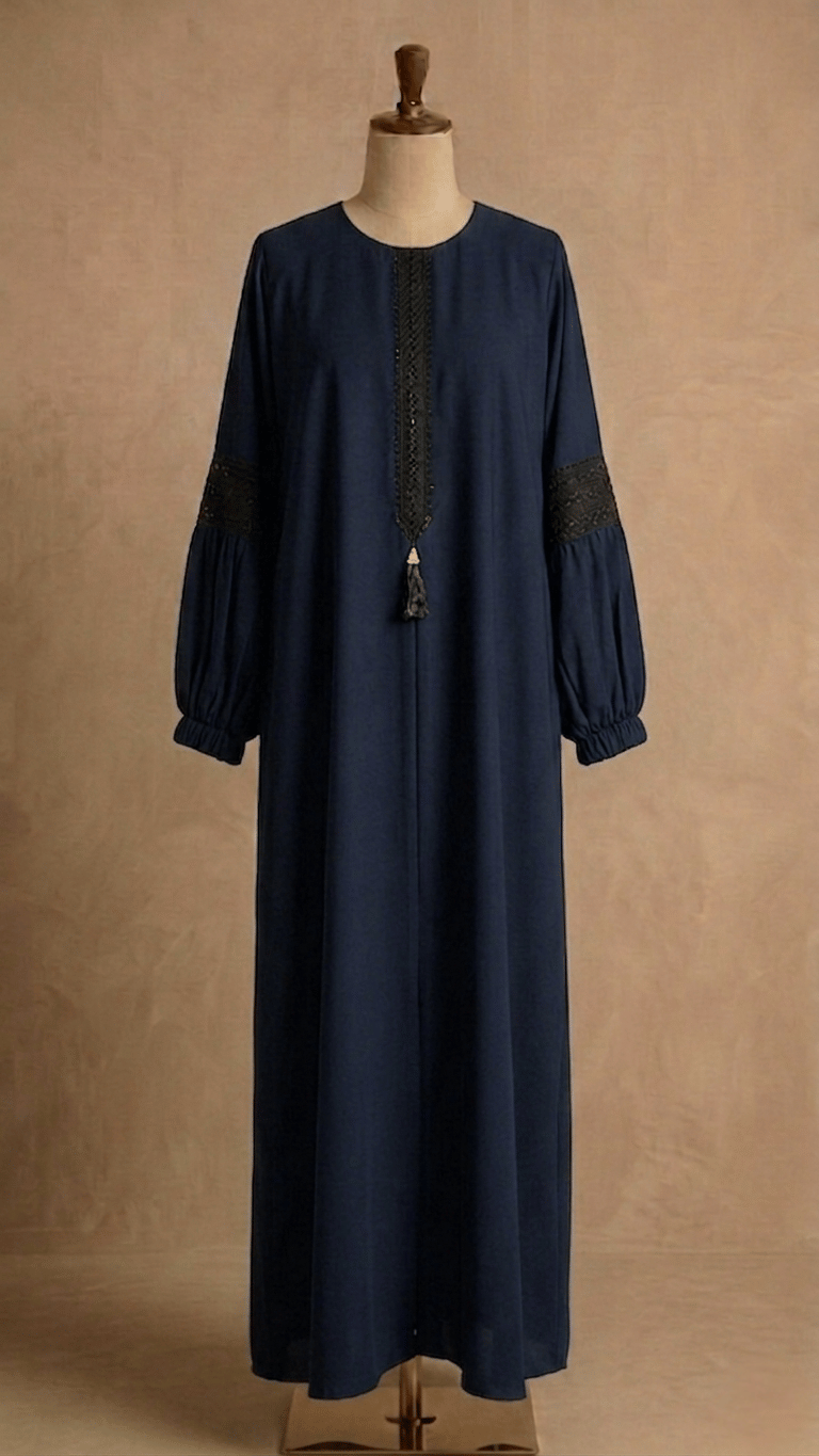 Laceflow stone embroidery abaya