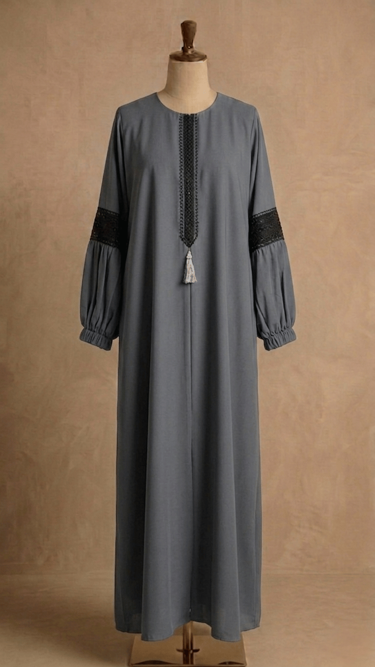 Laceflow stone embroidery abaya