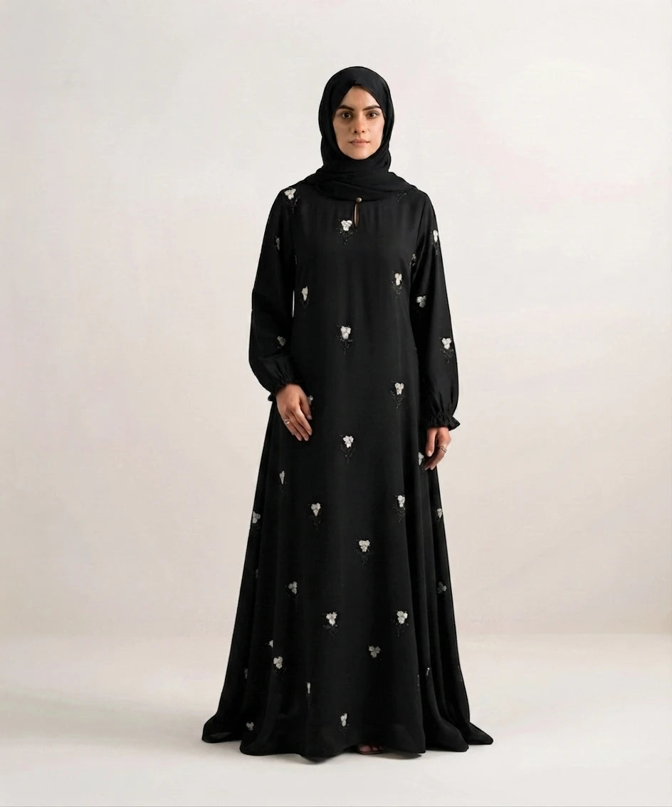 Grace embroidery abaya.