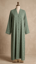 Grid open front abaya