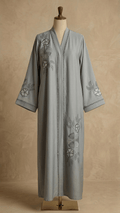 Velora embroidery open front abaya