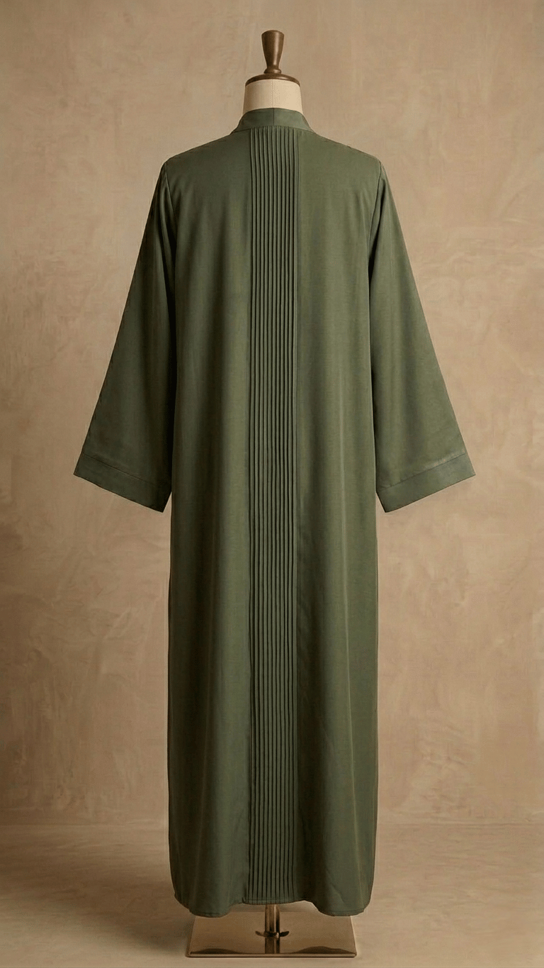 Pleats open front abaya