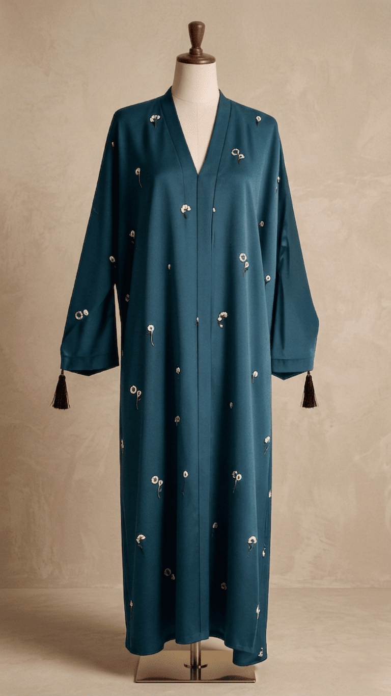 Sprinkles  embroidery open front abaya