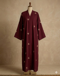 Royalty embroidery open front abaya