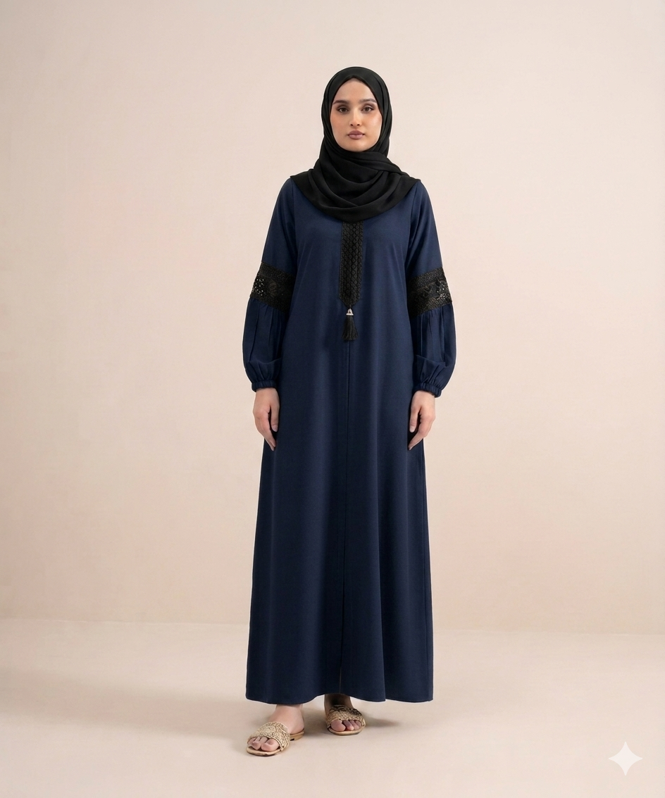 Laceflow stone embroidery abaya
