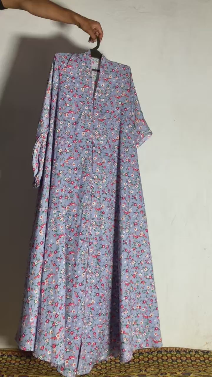 Blush printed abaya .