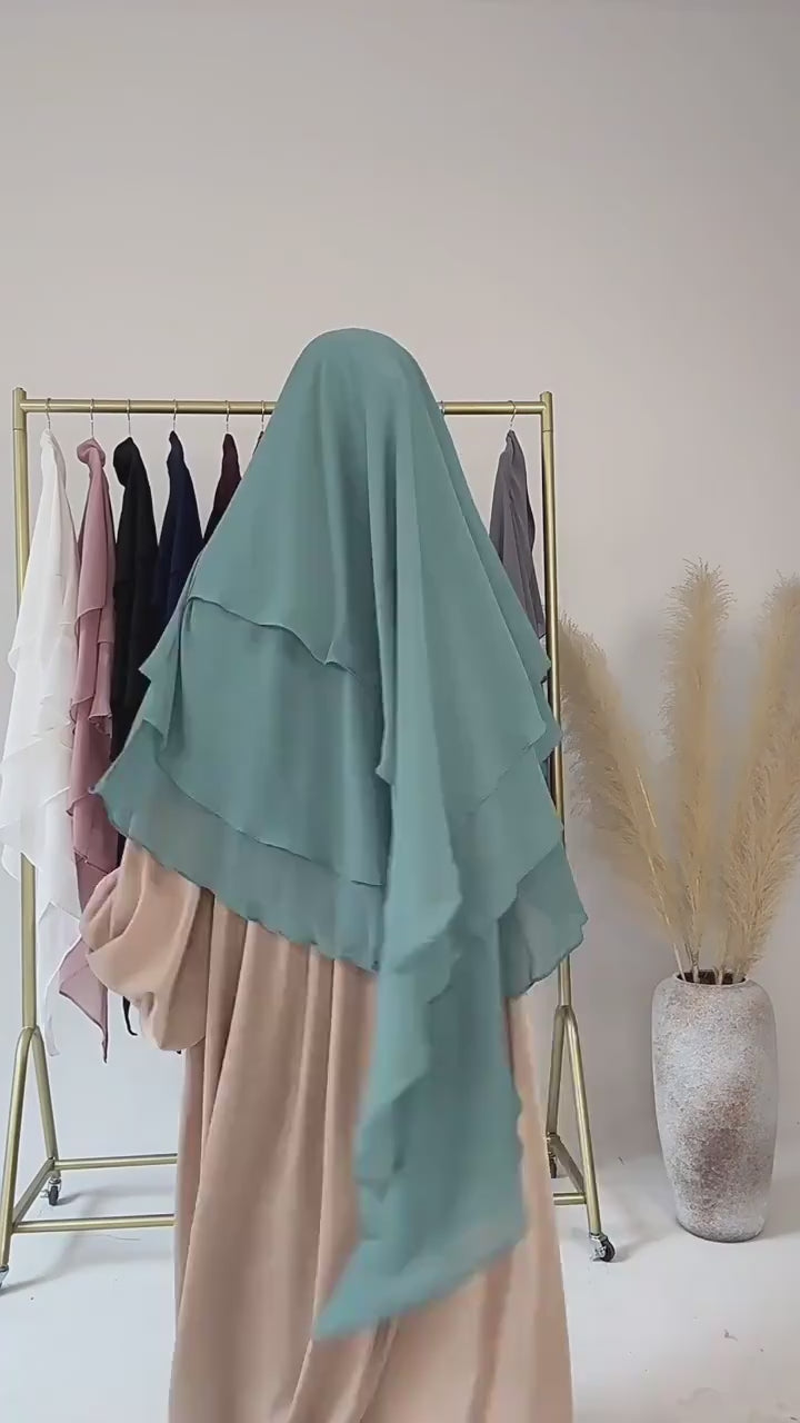 Khimar 3 layers hijab + nakab pati